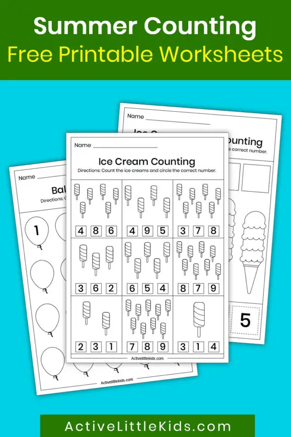 Summer Counting Worksheets - Active Little Kids