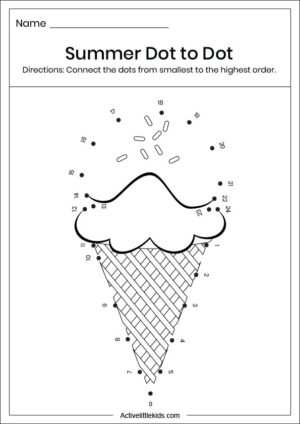 Summer Dot To Dot For Kindergarten - Active Little Kids