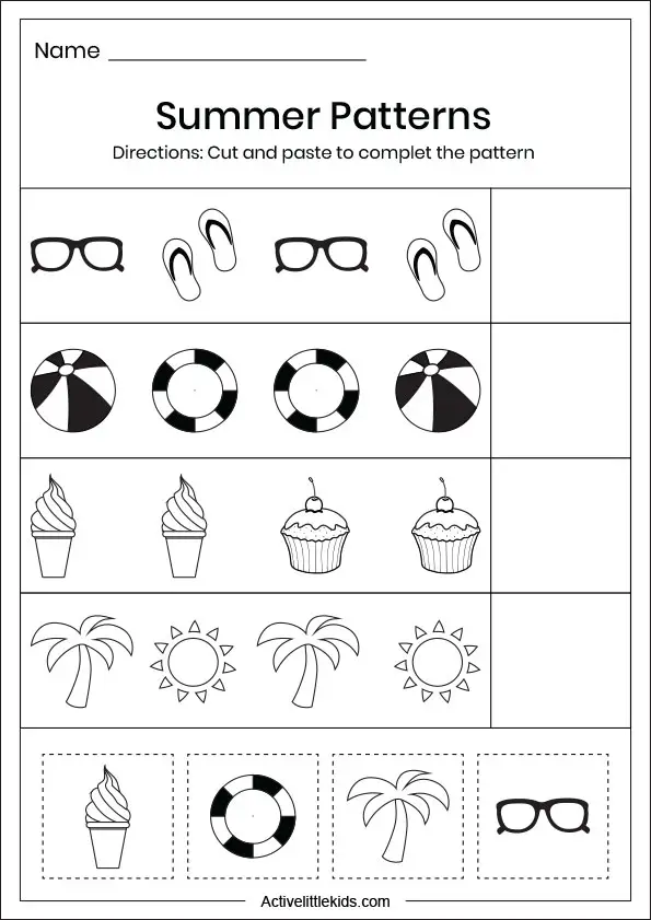 summer printable worksheets