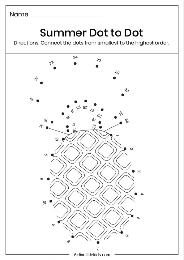 pineapple dot to dot