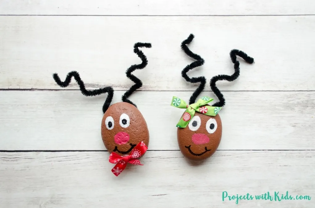 The Cutest Reindeer Painted Rocks