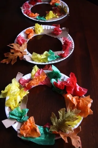 Tissue Paper Fall Wreath