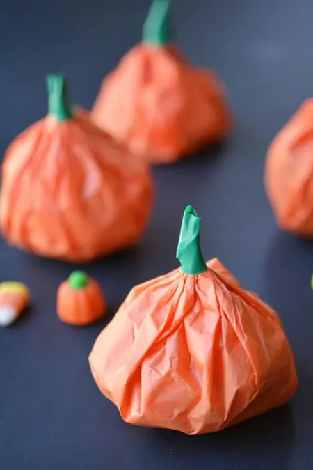 Tissue Paper Pumpkin Favors