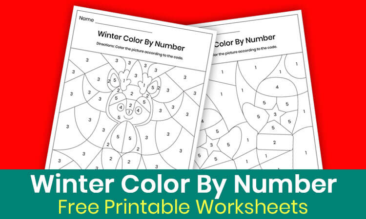 Winter color by number printables