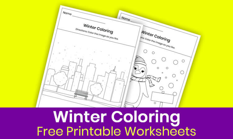 Free winter coloring worksheets