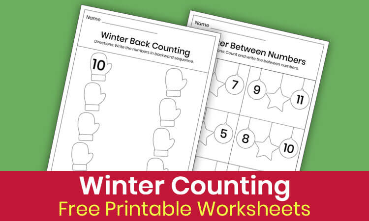 Winter Counting Worksheets for Kindergarten