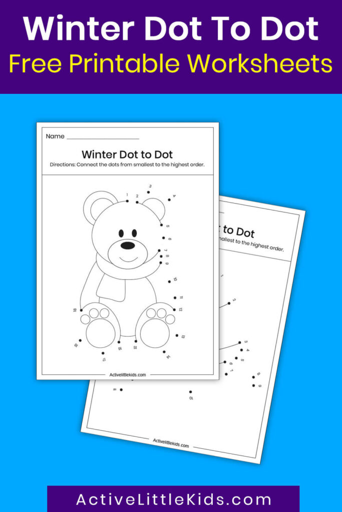 Winter dot to dot worksheets pin