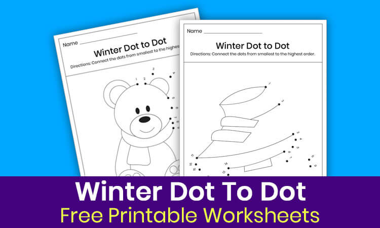 Winter dot to dot worksheets