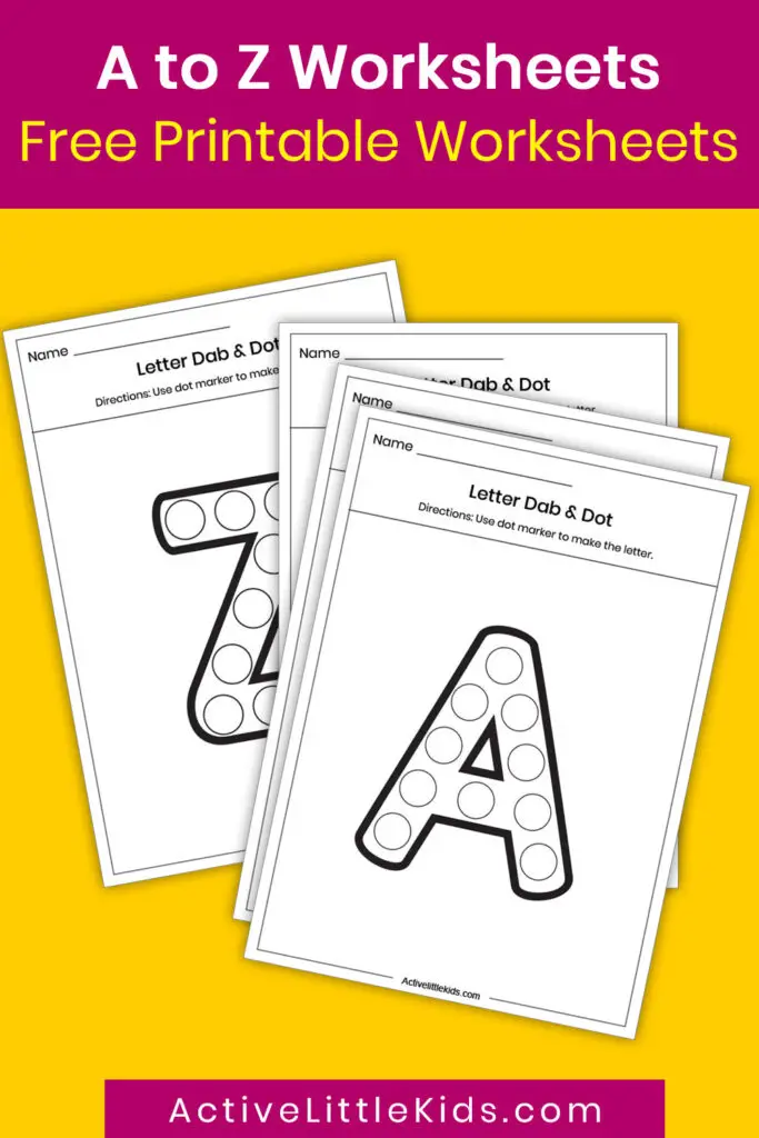 a to z worksheets pin