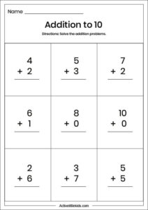 Free Addition Worksheets for Kindergarten - 37 Free Pages