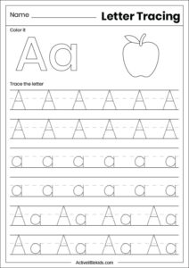 Free alphabet tracing worksheets - Active Little Kids