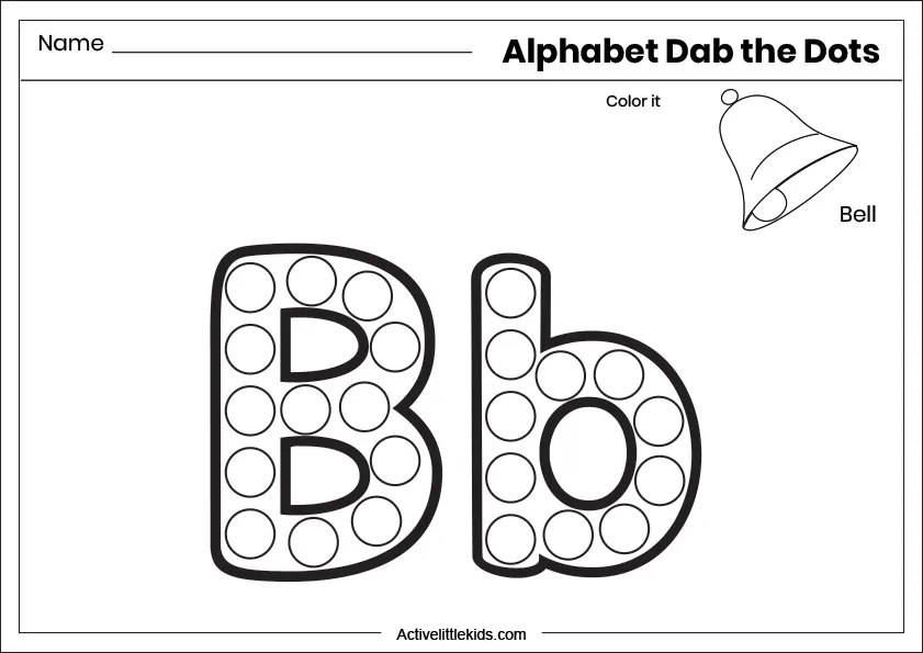alphabet B dab worksheet