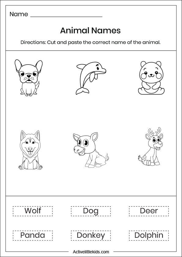 animals worksheets for preschool active little kids