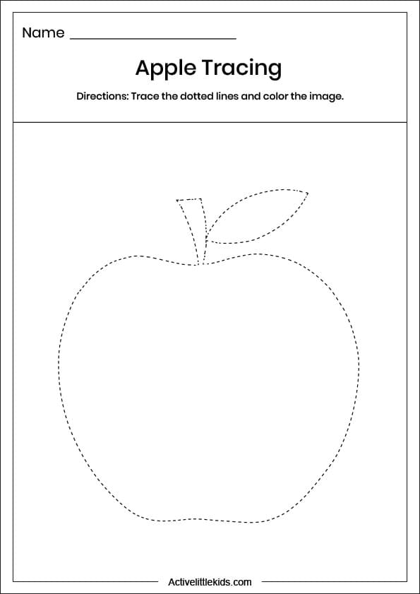 apple tracing worksheet