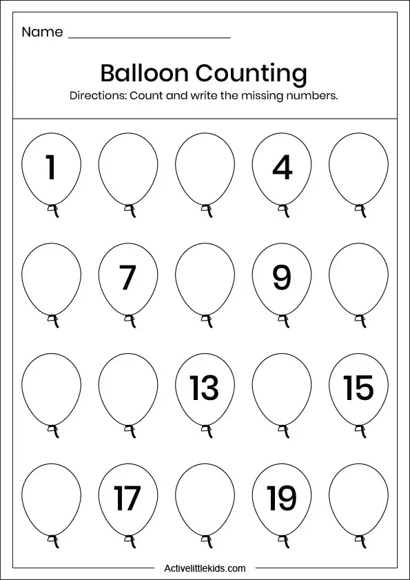 counting numbers worksheets