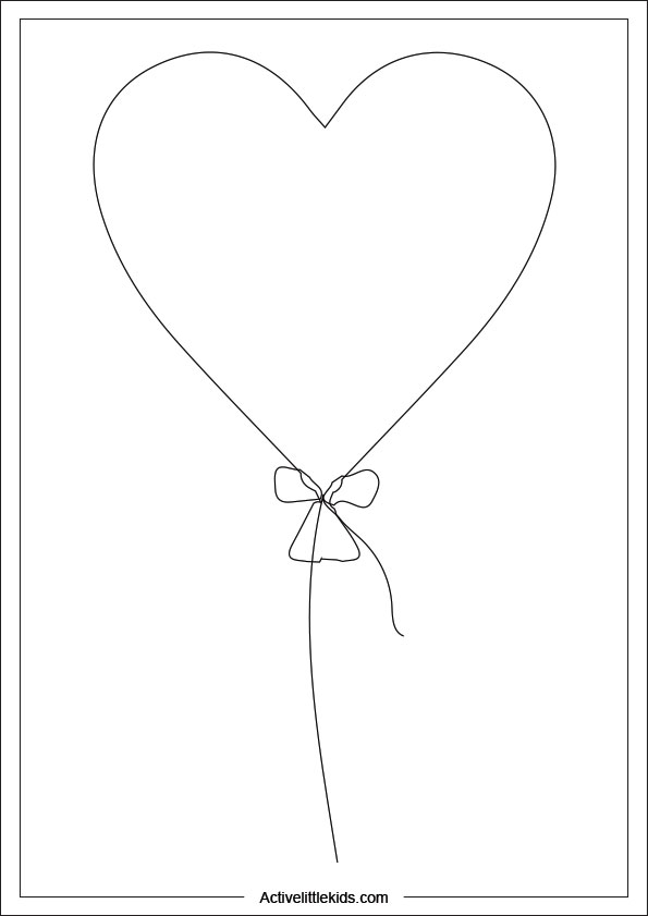 balloon heart coloring page