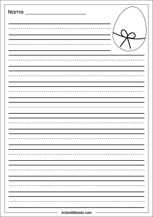 blank kindergarten easter writing paper
