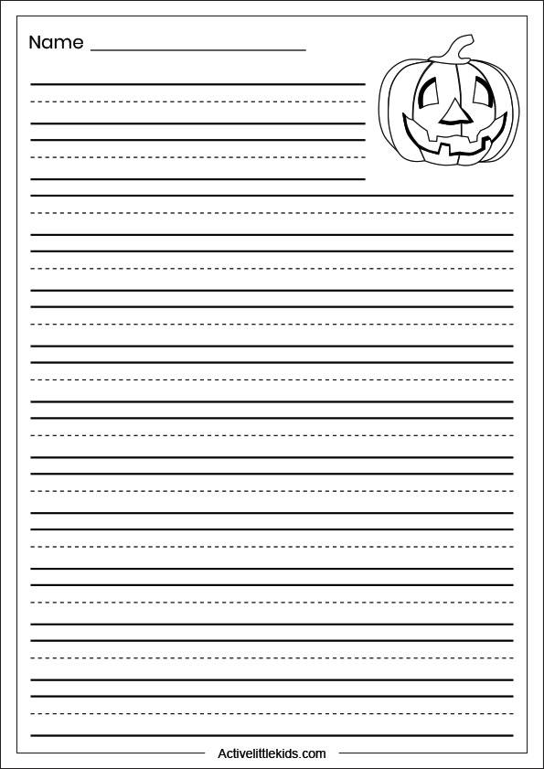 blank kindergarten halloween writing paper
