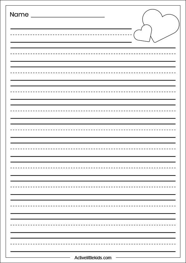 blank kindergarten valentine writing paper