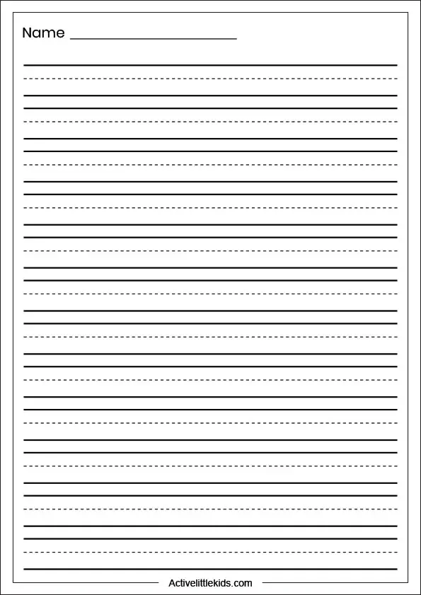 blank kindergarten writing paper