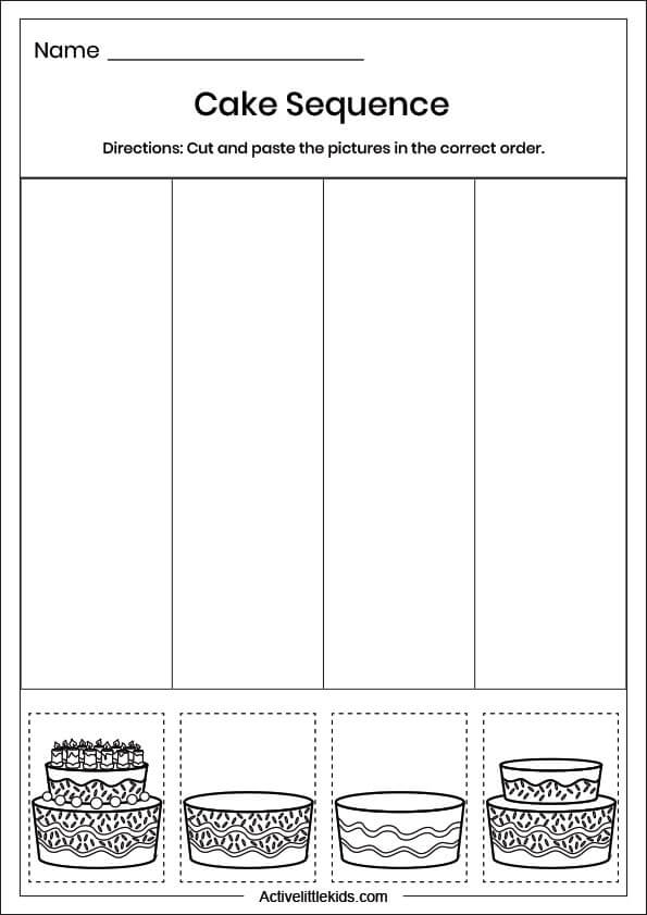 cake sequence worksheet