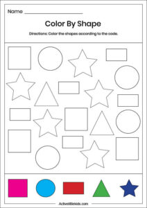 Free Shapes Worksheets for Kindergarten - Active Little Kids