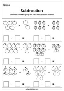 Free subtraction worksheets for kindergarten - 35 Free Pages