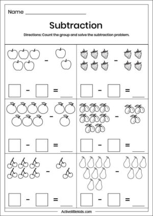 Free subtraction worksheets for kindergarten - 35 Free Pages