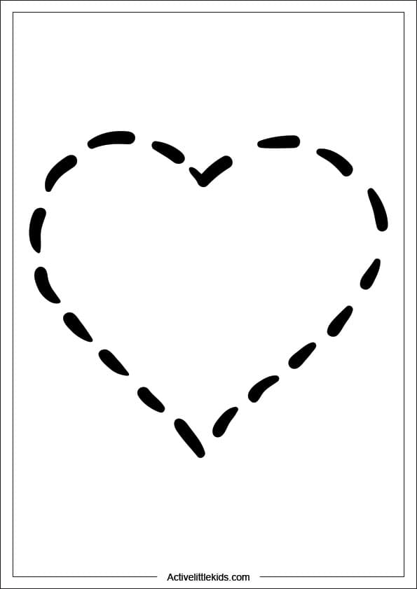 dashed heart coloring page