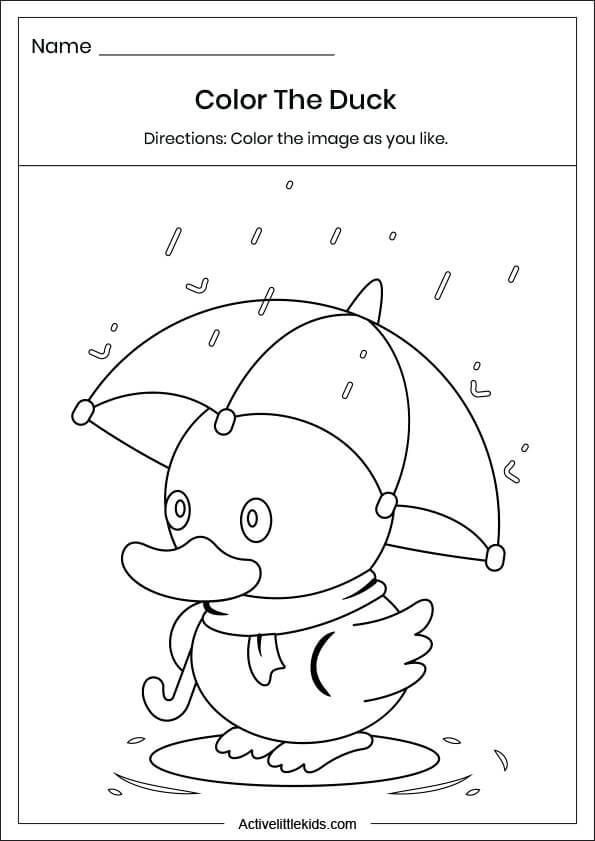 duck coloring worksheet