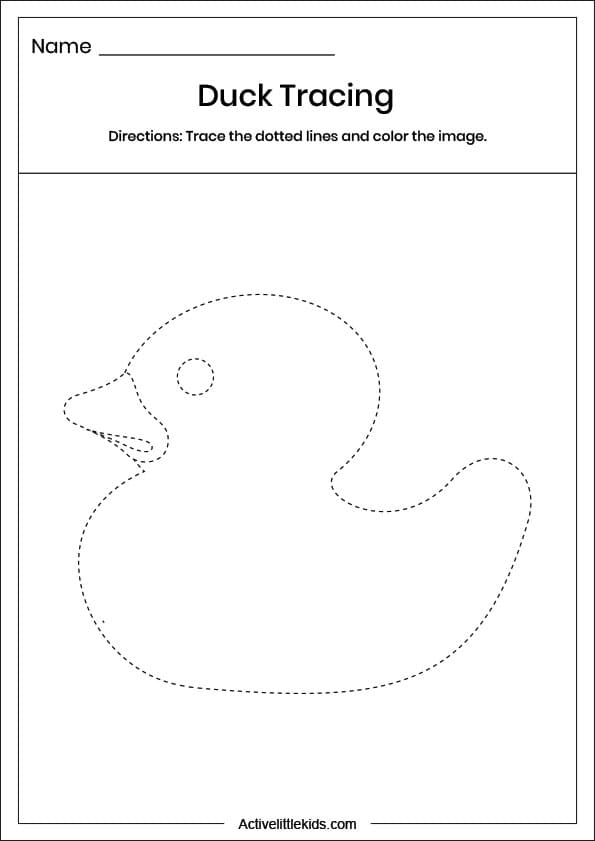 duck tracing worksheet