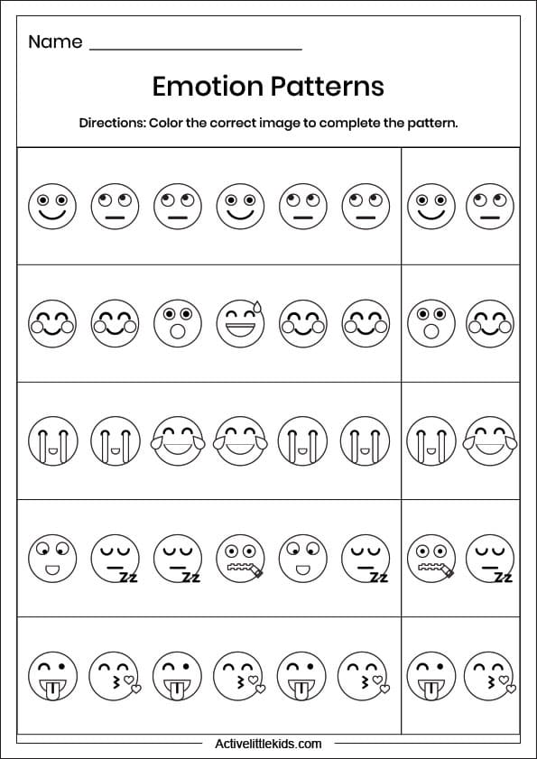 emotion pattern worksheet