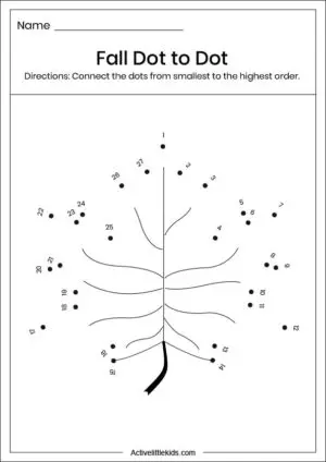 Fall dot to dot printables - Active Little Kids