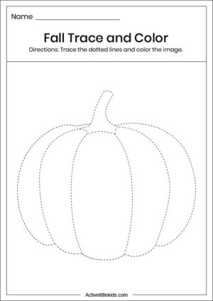 Fall tracing worksheets for kindergarten - Active Little Kids