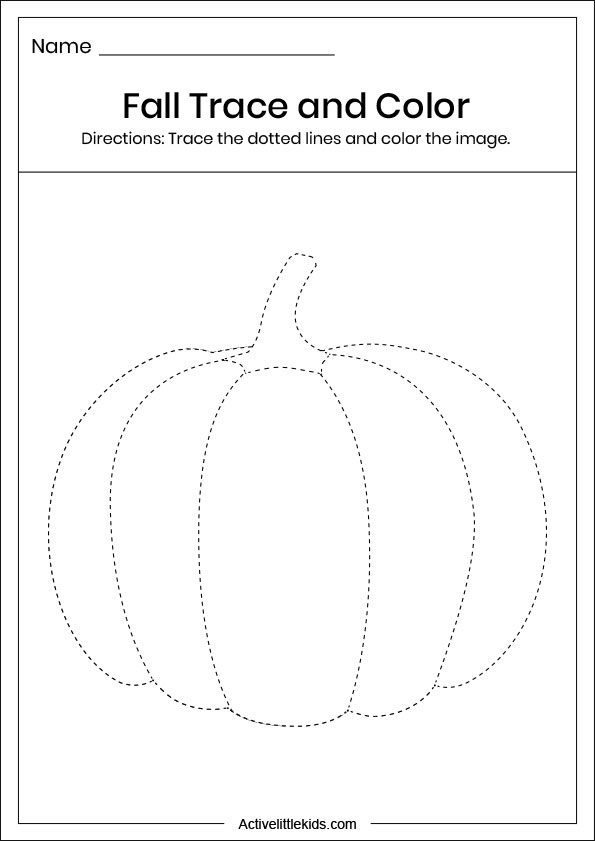 Fall Tracing Worksheets For Kids [Free Printables]