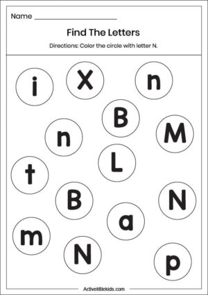 Free Letter N Worksheets for Kindergarten - Active Little Kids