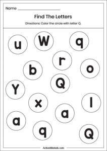 Free Letter Q Worksheets for Kindergarten - Active Little Kids