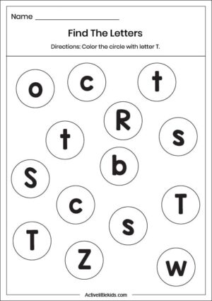 Free Letter T Worksheets for Kindergarten - Active Little Kids