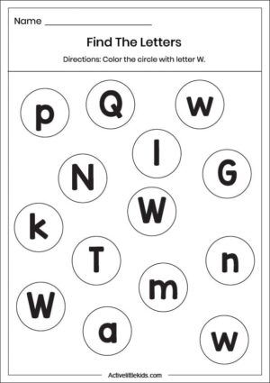 Free Letter W Worksheets for Kindergarten - Active Little Kids