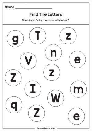 Free Letter Z Worksheets for Kindergarten - Active Little Kids