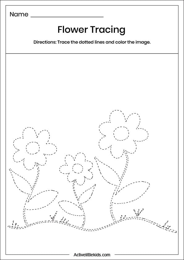 flower tracing worksheet