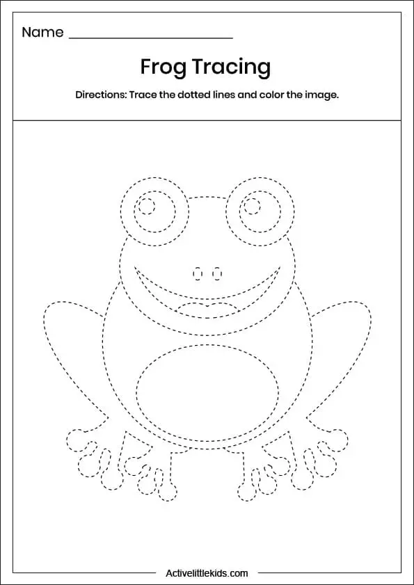 frog tracing worksheet