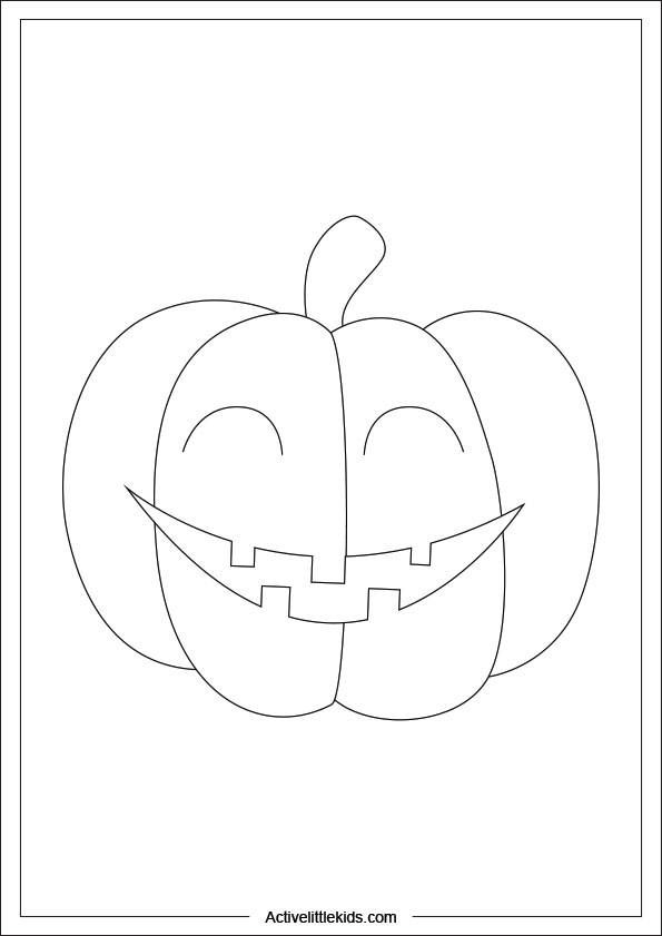 happy halloween pumpkin coloring page