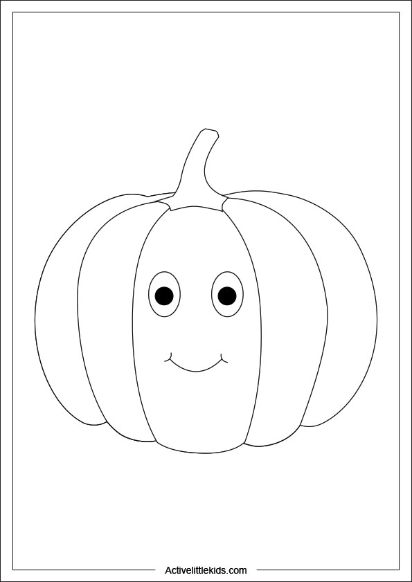 happy pumpkin coloring page