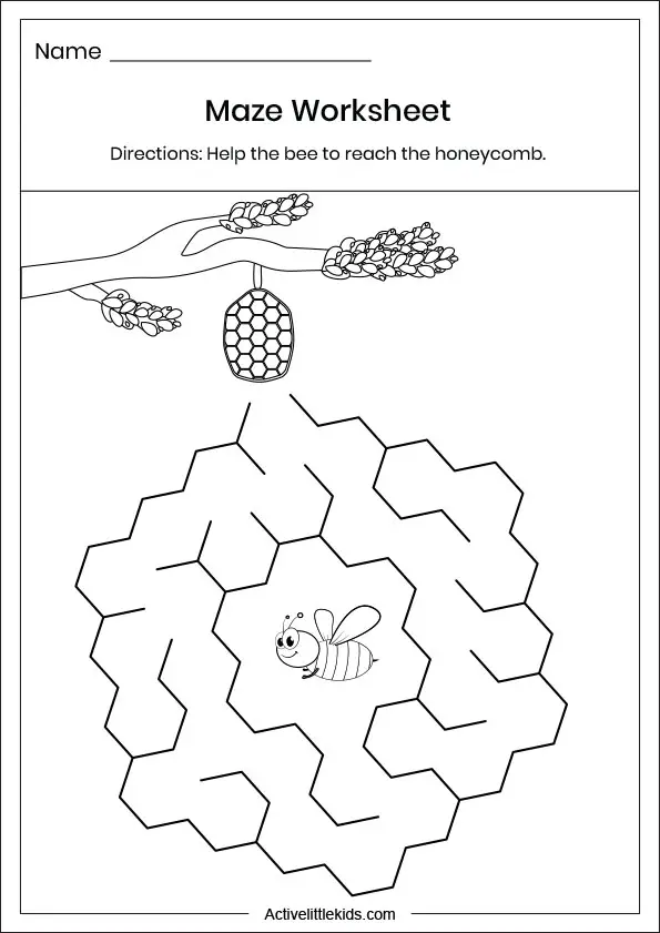 honeycomb maze worksheet