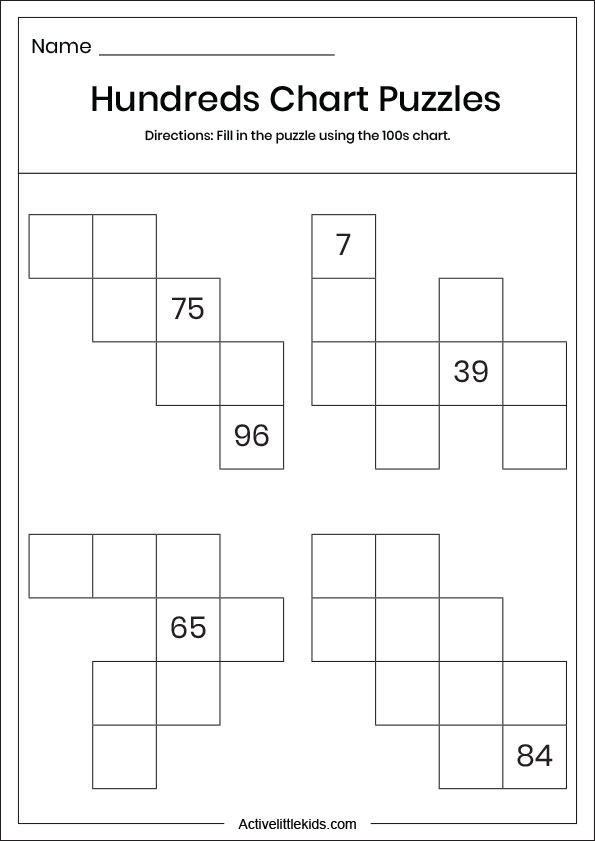 hundreds chart puzzle
