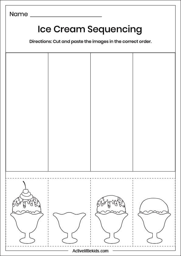 ice cream sequencing worksheet