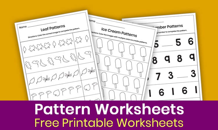 Free Kindergarten Pattern Worksheets