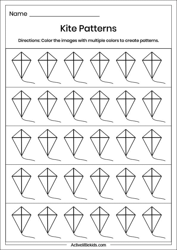 kite pattern worksheet