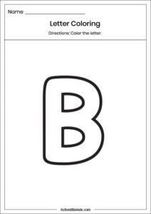 Free Letter B Worksheets for Kindergarten - Active Little Kids